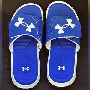 NEW Under Armour Youth Slides (Blue / White)